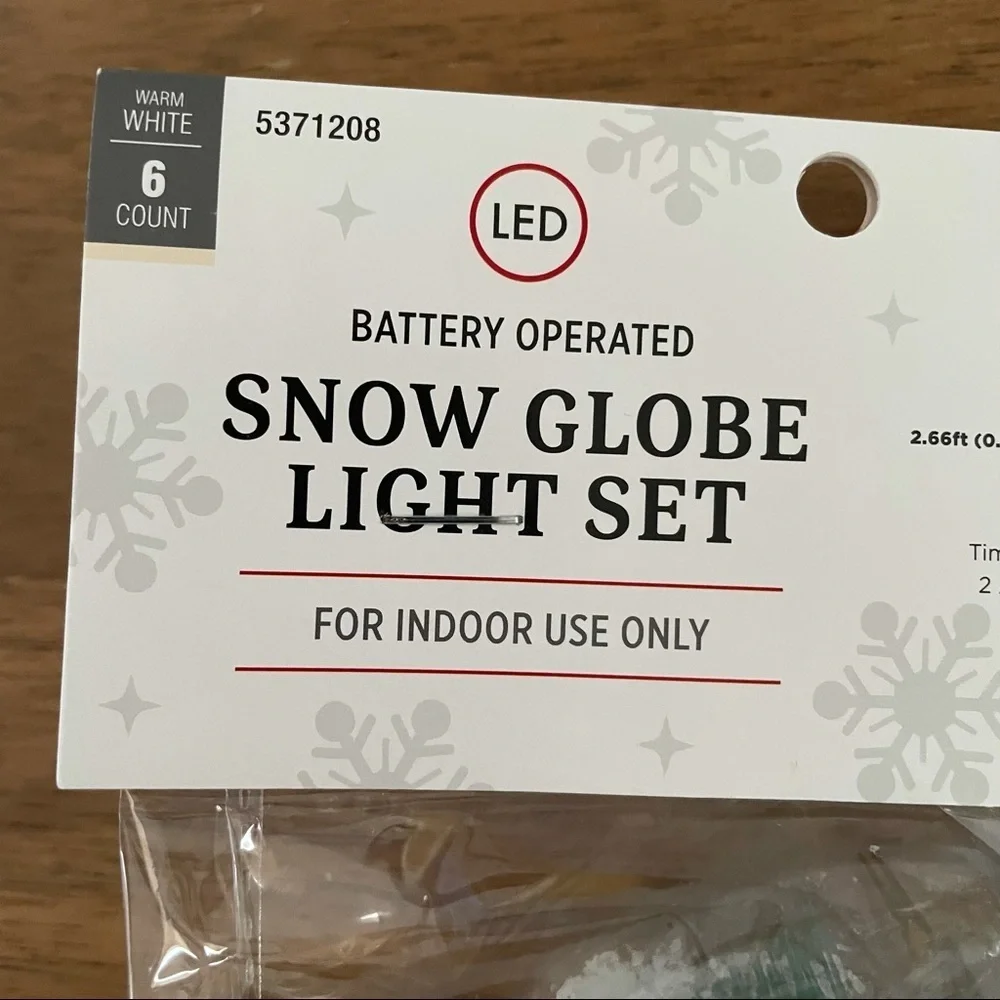 2 NWT packages LED Christmas snow globe bulb light snow trees decor